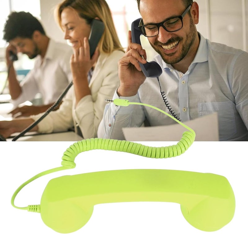 Beufee Retro Phone Handset, Telephone Handset for Cellphone with 3.5mm Jack Mobile Phone Receiver Old Telephone Headset Handheld Receiver for Cell Phone(Green) - Image 5